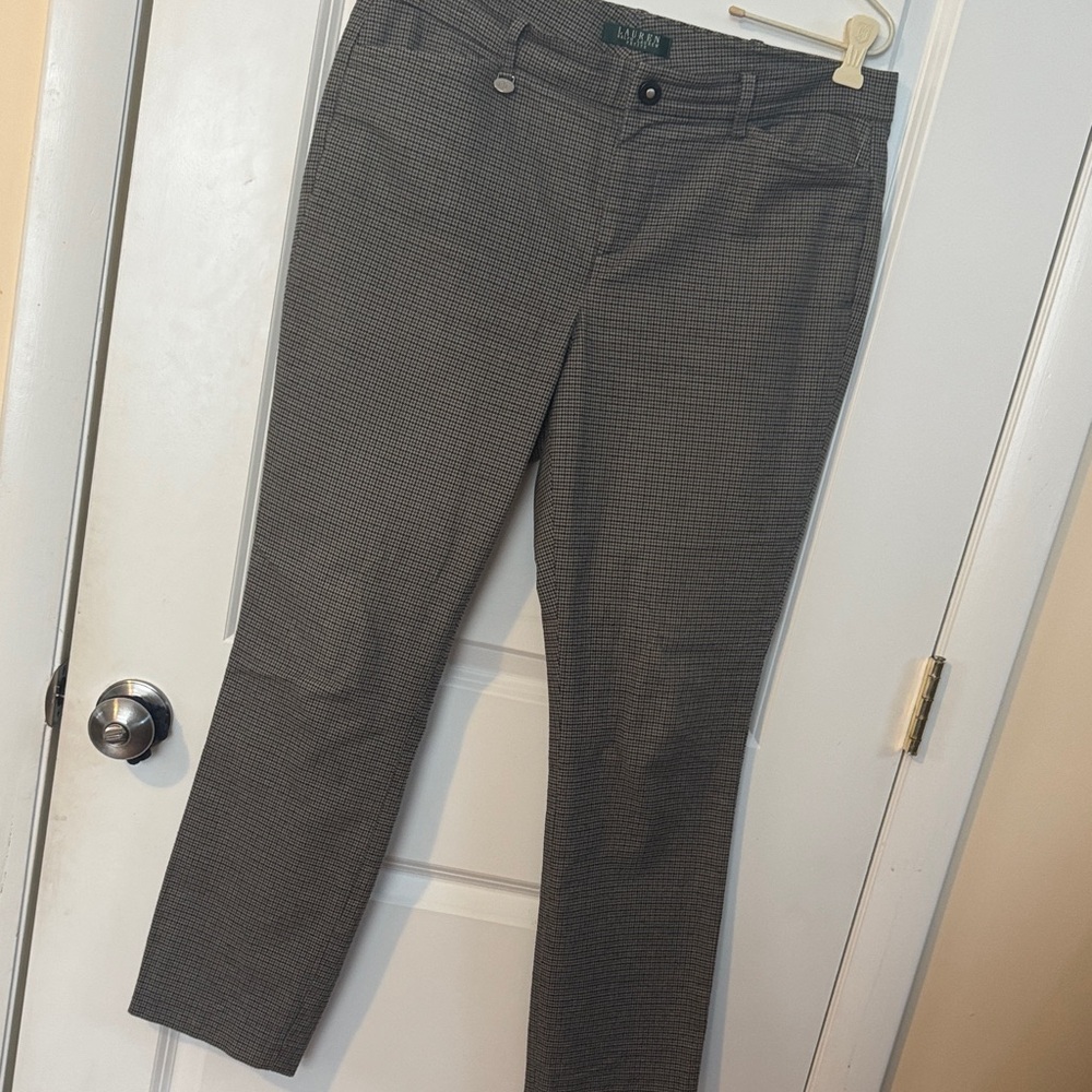 Lauren Ralph Lauren Gray Houndstooth Dress Pants